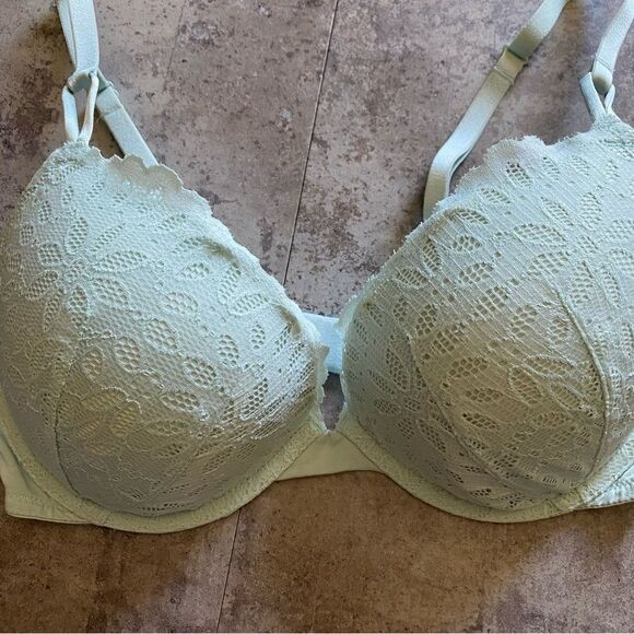Victoria’s Secret Lace Bra Push Up 34DD Green Multiway - Picture 4 of 11